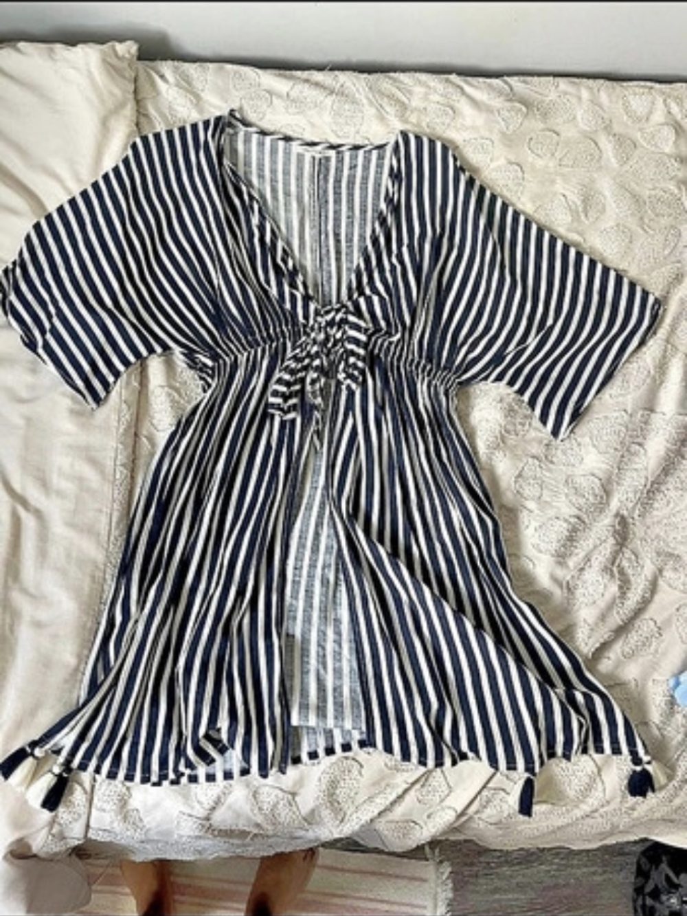 NWOT- Navy & White Cover Up
